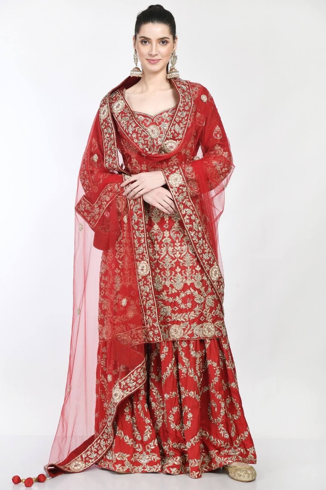Red Bridal Gharara
