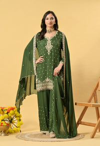 Green Kameez Plazo and Dupatta