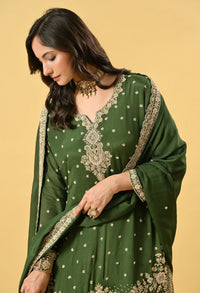 Green Kameez Plazo and Dupatta