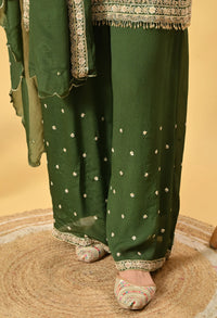 Green Kameez Plazo and Dupatta
