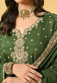 Green Kameez Plazo and Dupatta