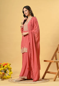 Pink Kameez Plazo and Dupatta