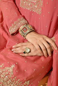 Pink Kameez Plazo and Dupatta