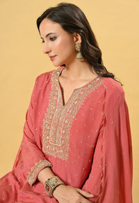 Pink Kameez Plazo and Dupatta