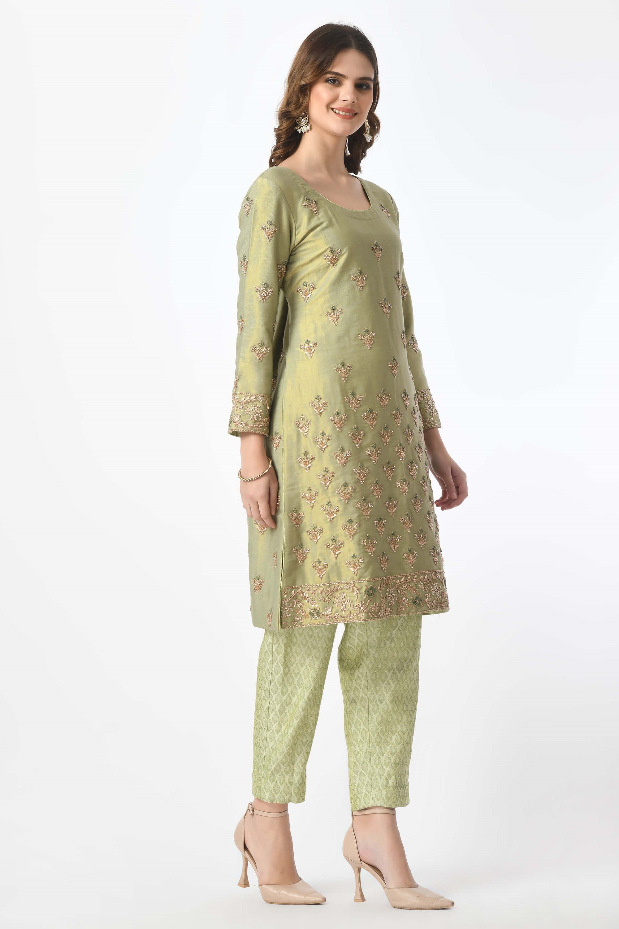 Mint Green Kameez Trouser Dupatta