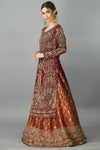 Dark Red Kameez Lehenga