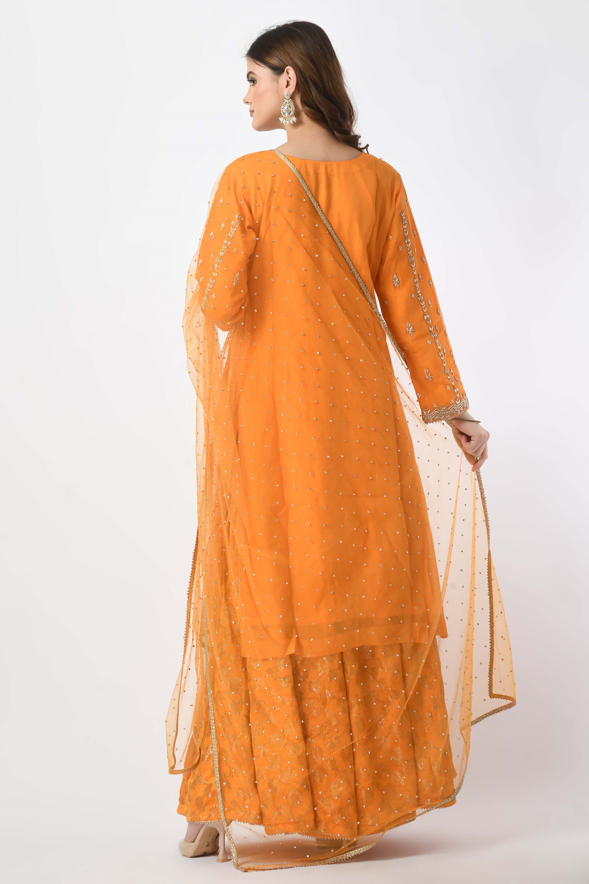 Yellow Kameez Gharara Dupatta