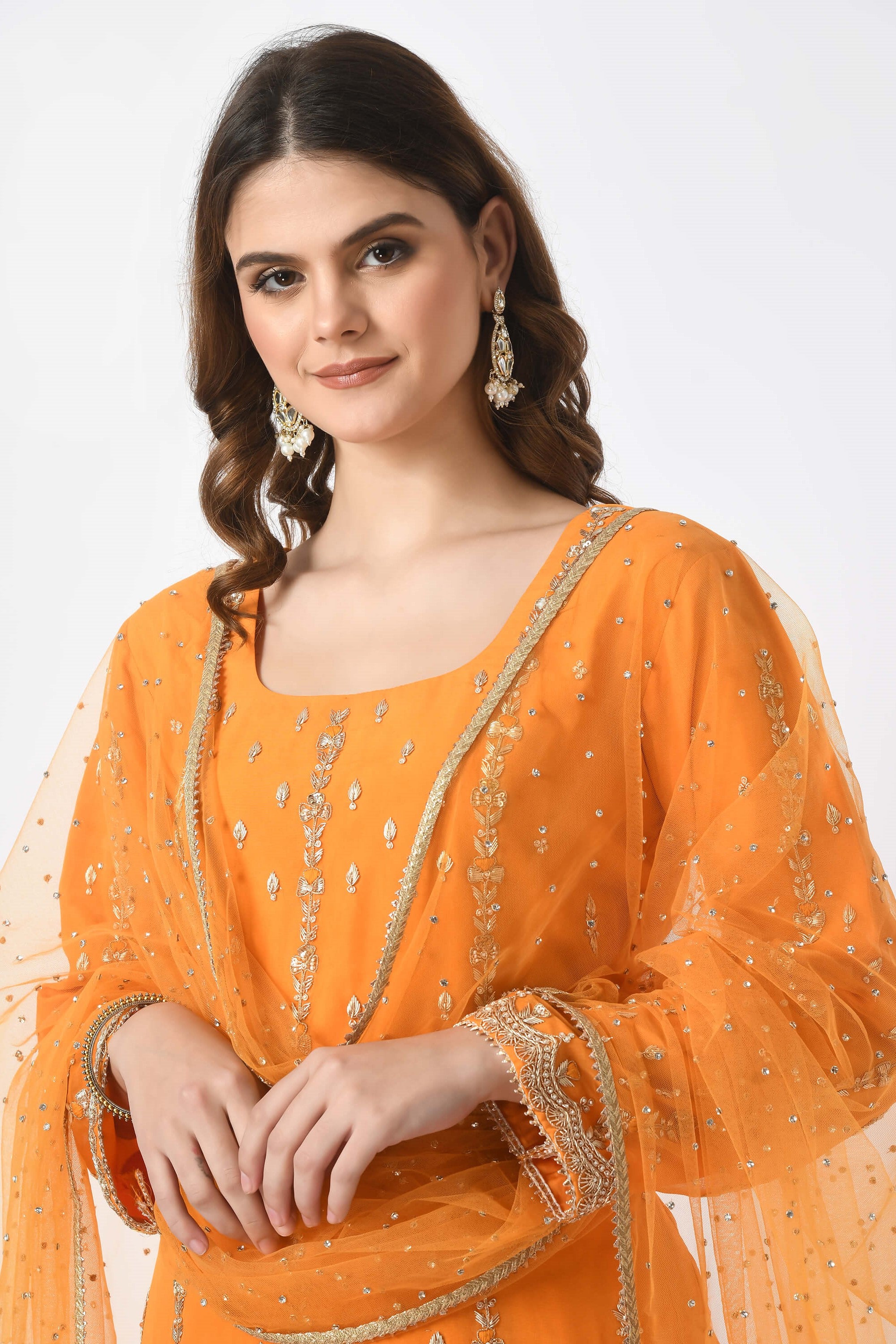 Yellow Kameez Gharara Dupatta