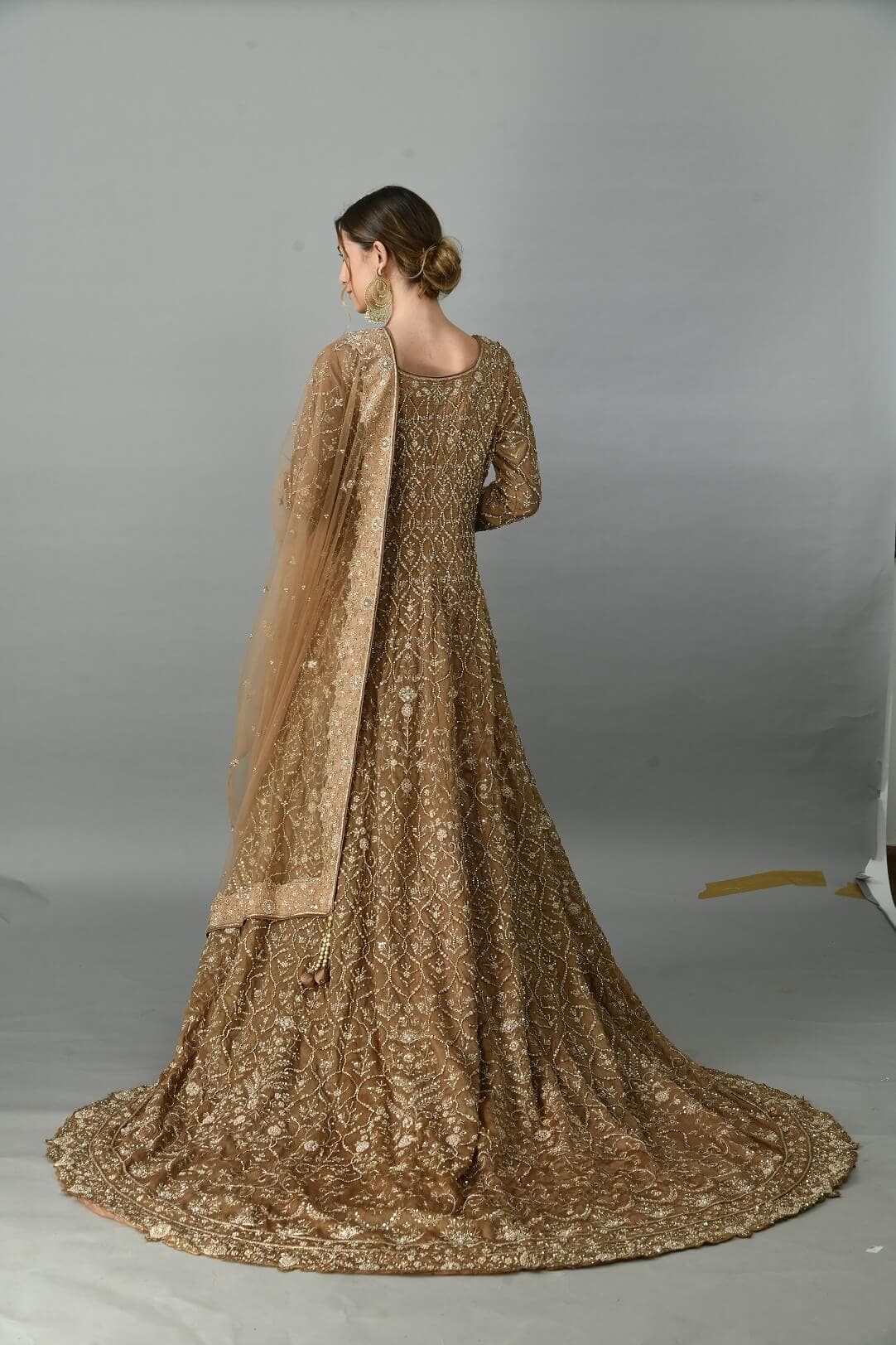 Golden Embroidered Gown Design by ROQA at Pernia's Pop Up Shop 2024