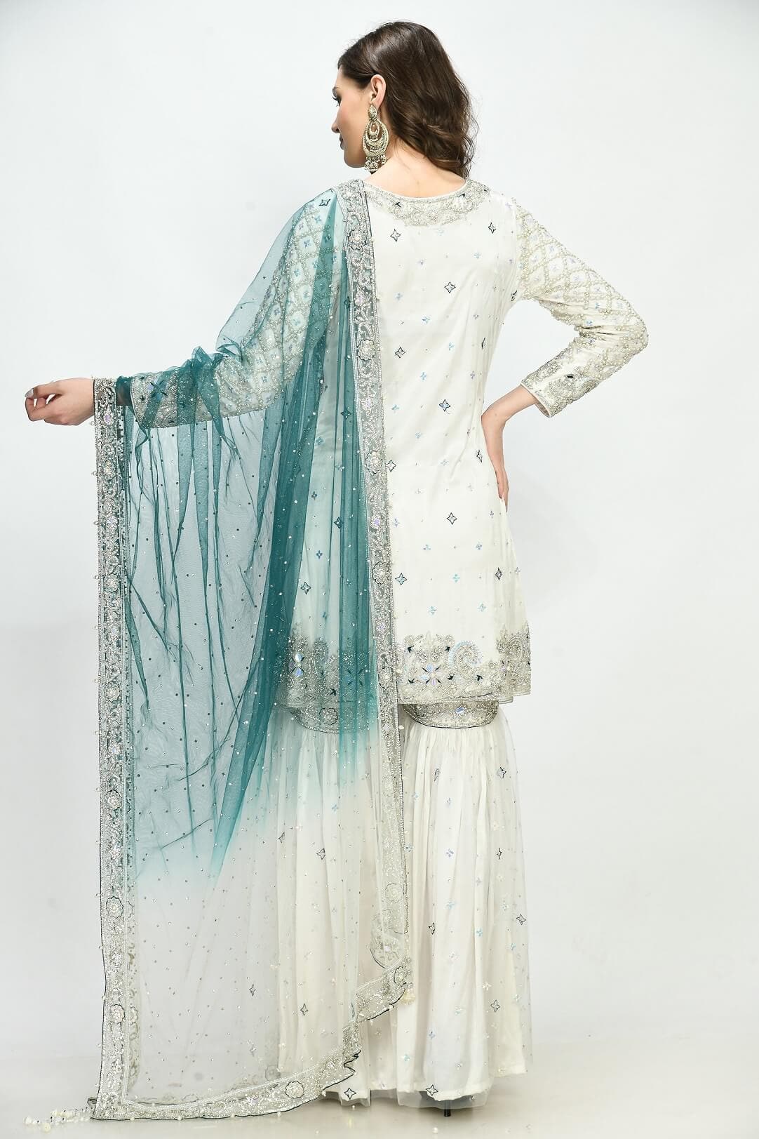White Kameez Gharara