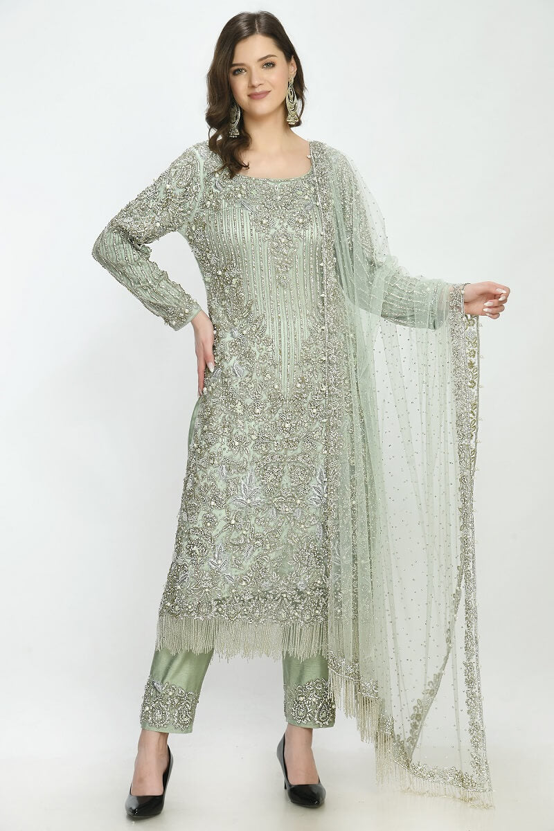 Mint Green Kameez Trouser