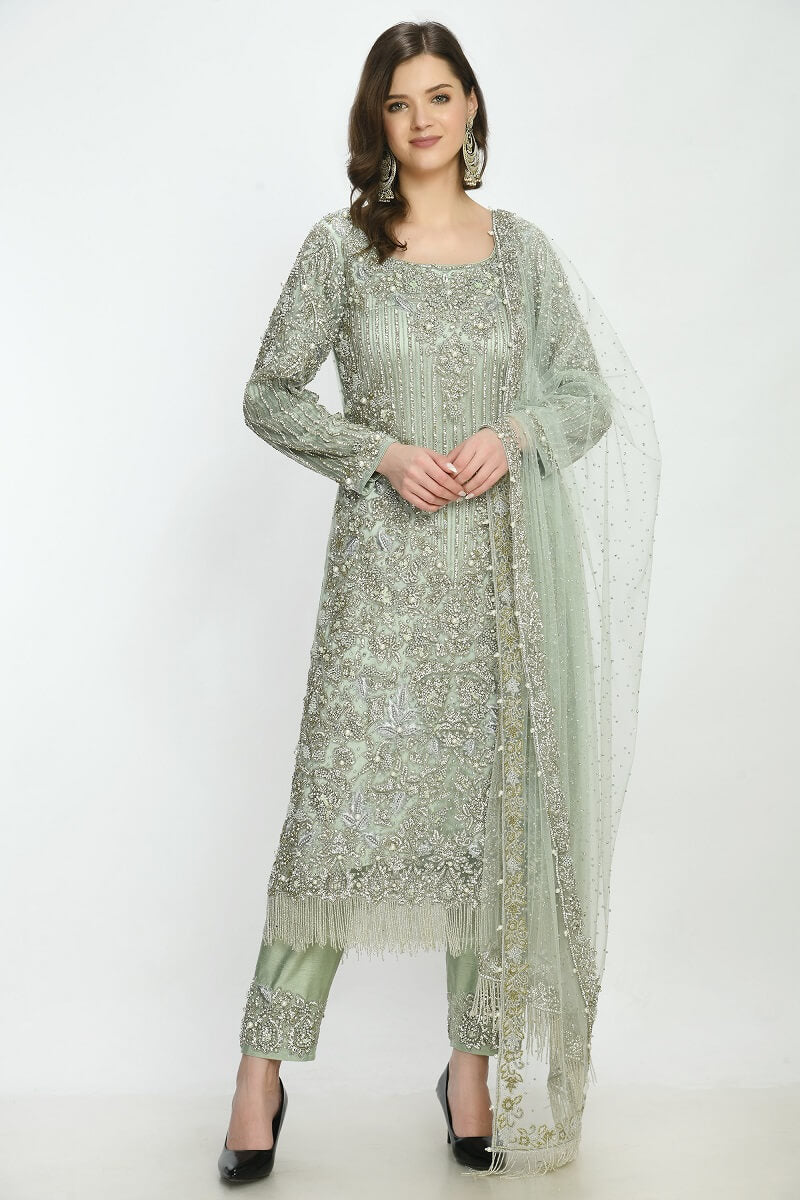 Mint Green Kameez Trouser