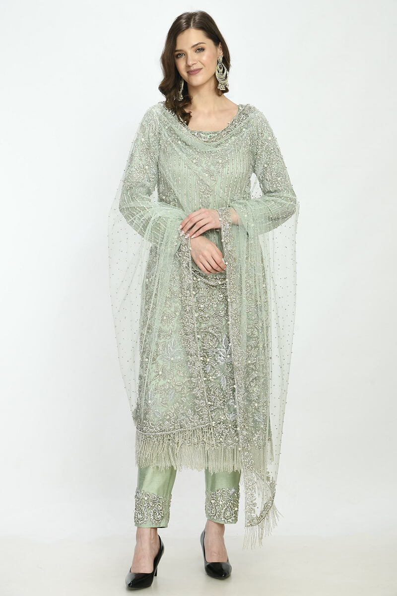 Mint green kameez trouser