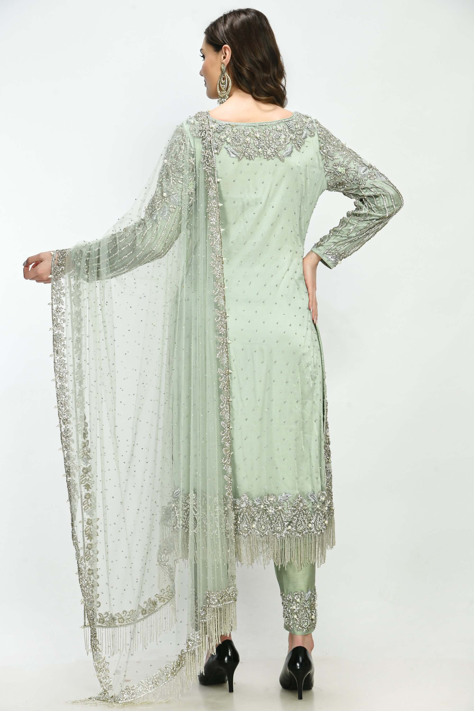 Mint Green Kameez Trouser