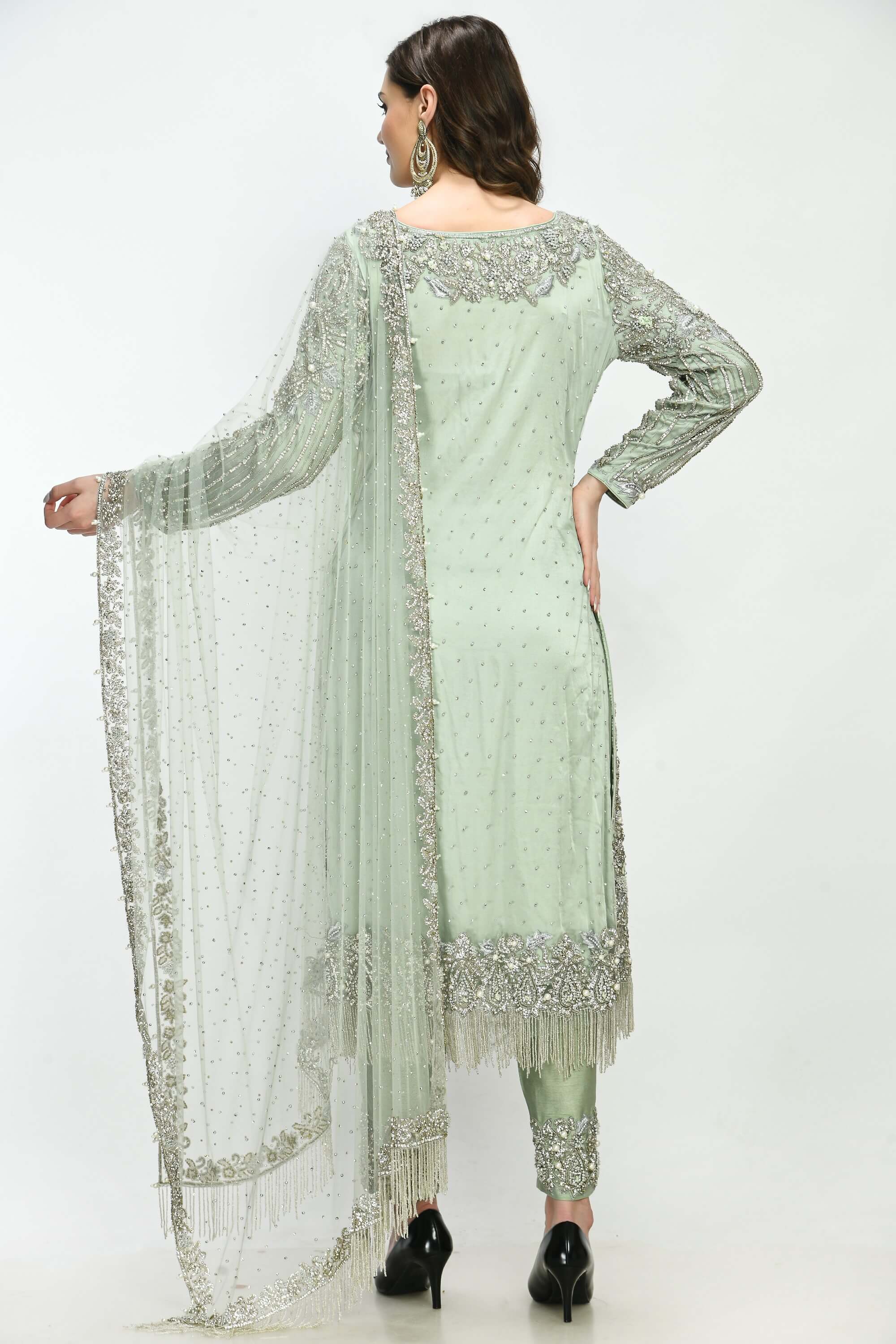 Mint green kameez trouser