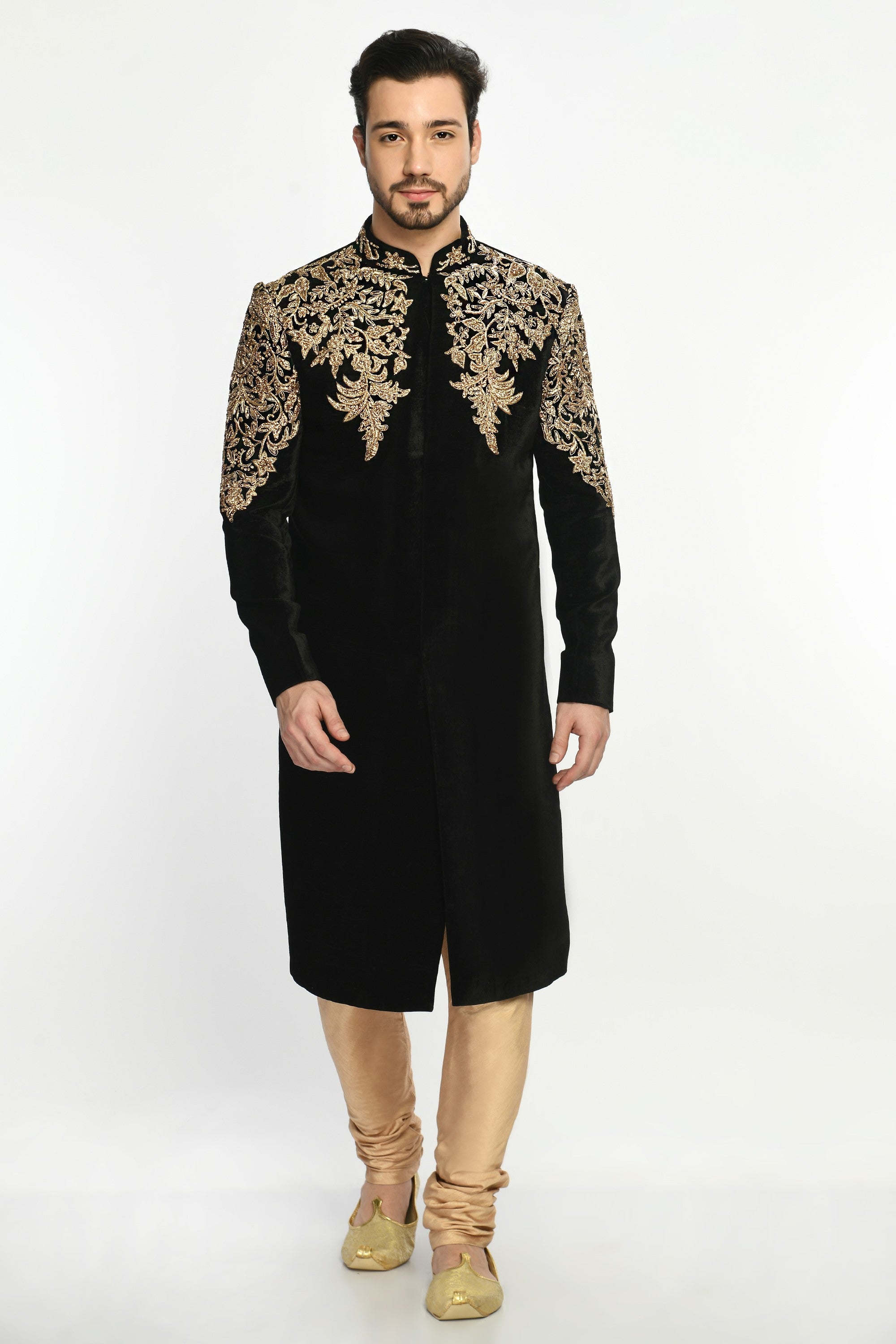 Black Velvet Sherwani