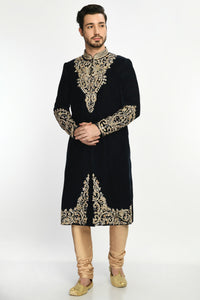 Navy Blue Sherwani