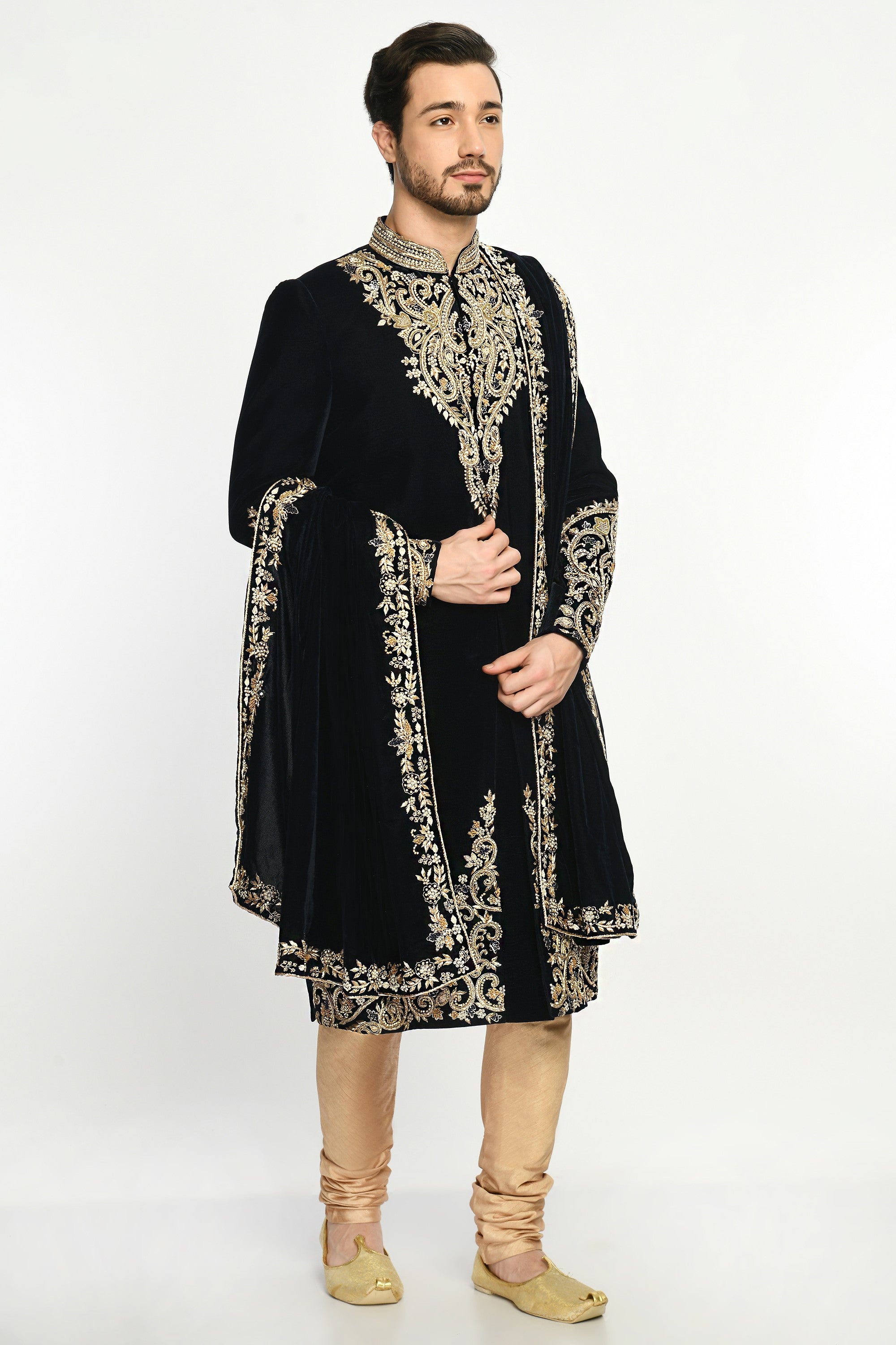 Navy Blue Sherwani