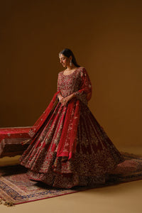 Maroon Anarkali lehanga