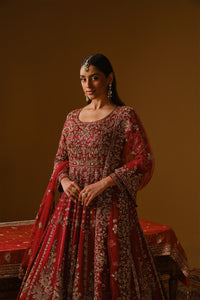 Maroon Anarkali lehanga