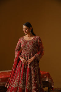 Maroon Anarkali lehanga