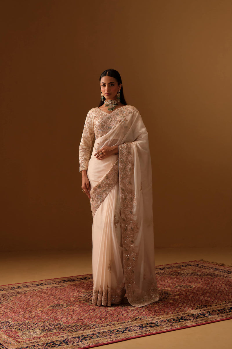 Ivory Saree and blouse