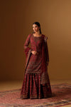 Dark Maroon Kameez gharara