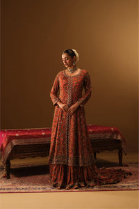 Rust Jacket with farshi lehanga