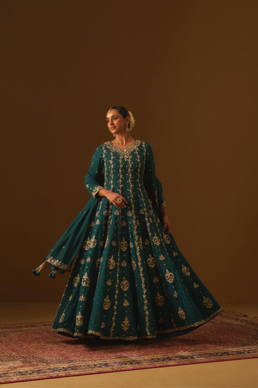 Green Anarkali Gown