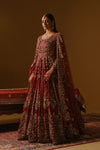 Maroon Anarkali lehanga