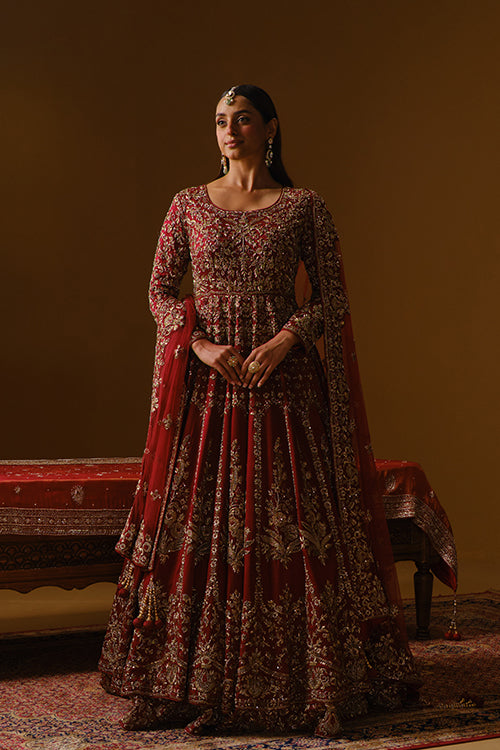Maroon Anarkali lehanga