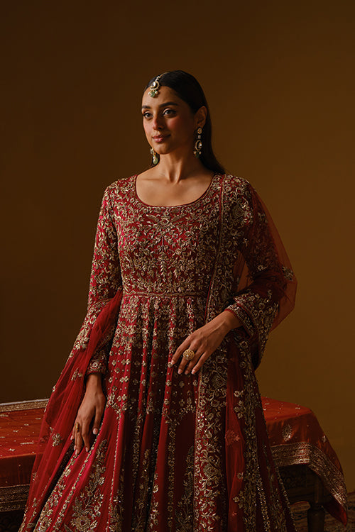 Maroon Anarkali lehanga