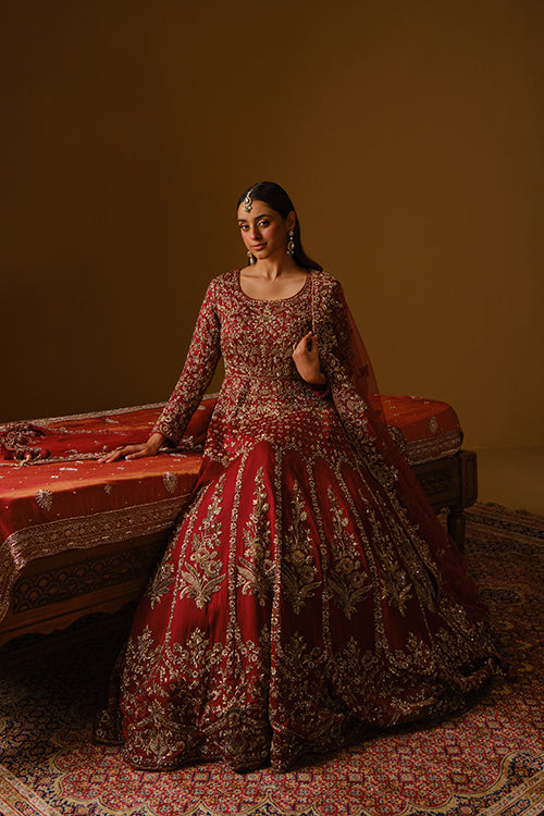 Maroon Anarkali lehanga