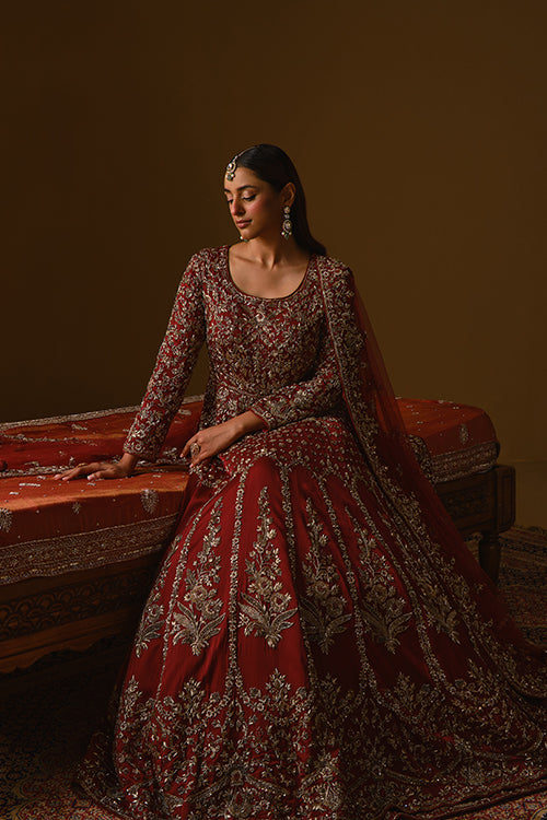 Maroon Anarkali lehanga