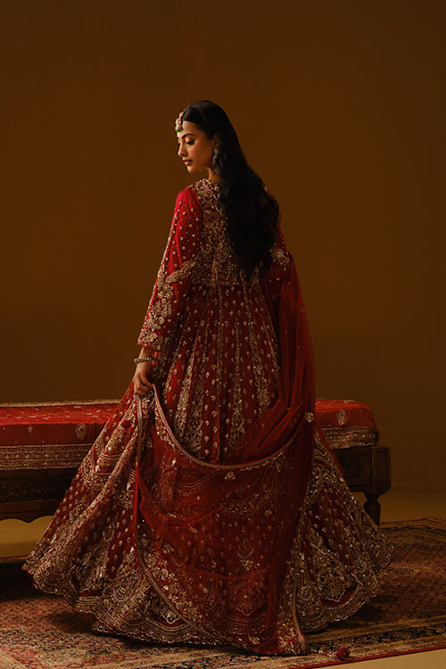 Red Anarkali lehanga