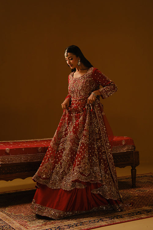 Red Anarkali lehanga