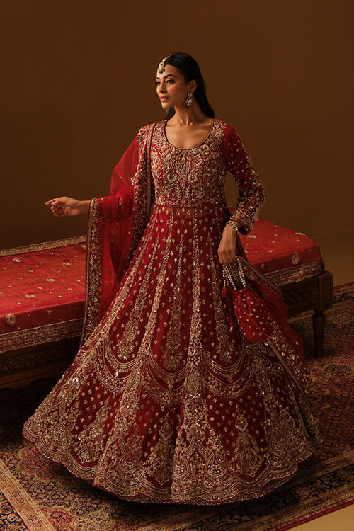 Red Anarkali lehanga