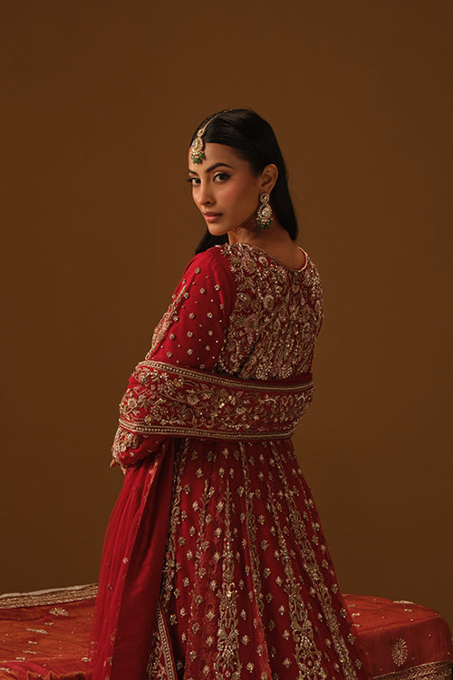 Red Anarkali lehanga