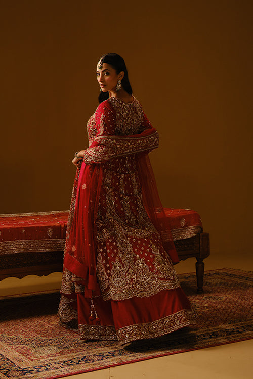 Red Anarkali lehanga