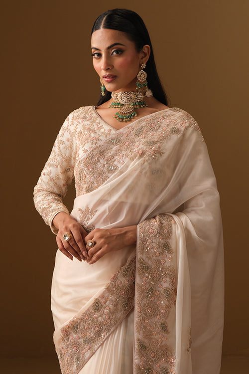 Ivory Saree and blouse
