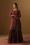 Dark Maroon Kameez gharara