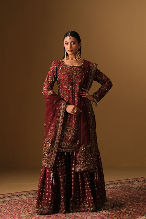 Dark Maroon Kameez gharara