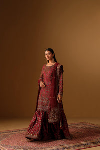 Dark Maroon Kameez gharara
