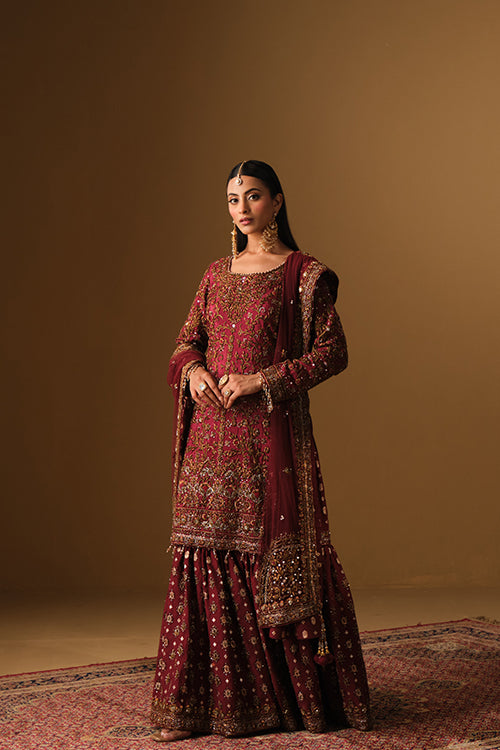 Dark Maroon Kameez gharara