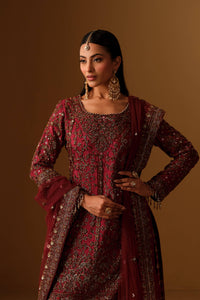 Dark Maroon Kameez gharara