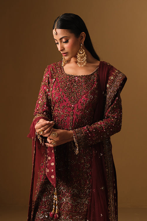 Dark Maroon Kameez gharara