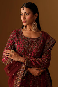 Dark Maroon Kameez gharara
