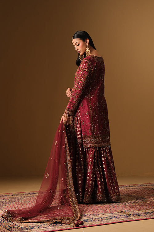 Dark Maroon Kameez gharara