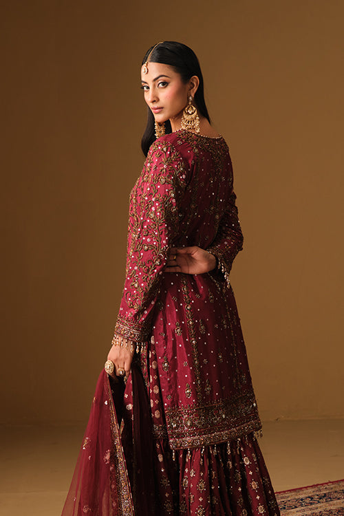 Dark Maroon Kameez gharara
