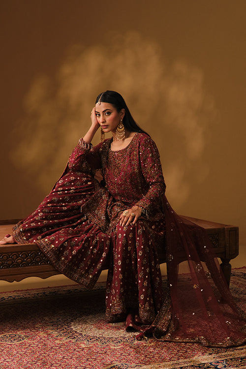 Dark Maroon Kameez gharara